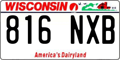 WI license plate 816NXB