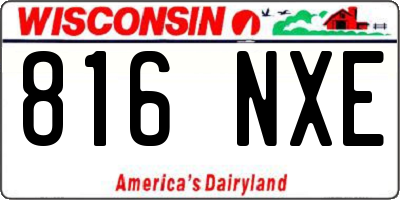 WI license plate 816NXE