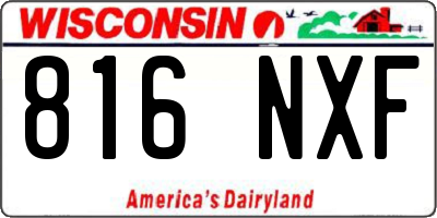 WI license plate 816NXF