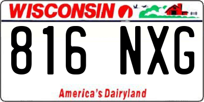WI license plate 816NXG
