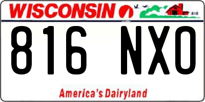 WI license plate 816NXO