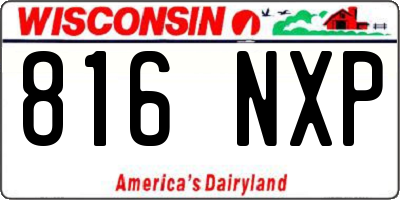 WI license plate 816NXP