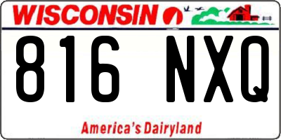 WI license plate 816NXQ