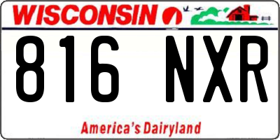 WI license plate 816NXR