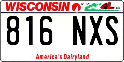 WI license plate 816NXS