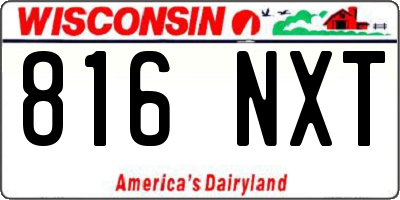 WI license plate 816NXT