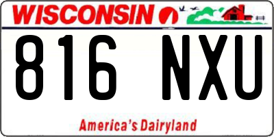WI license plate 816NXU