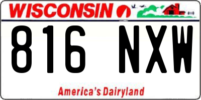 WI license plate 816NXW