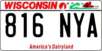 WI license plate 816NYA