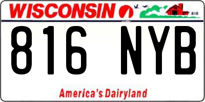 WI license plate 816NYB