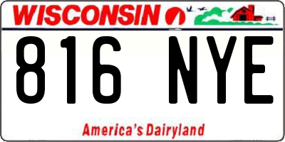 WI license plate 816NYE