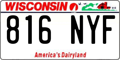WI license plate 816NYF