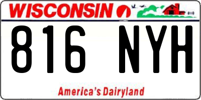 WI license plate 816NYH