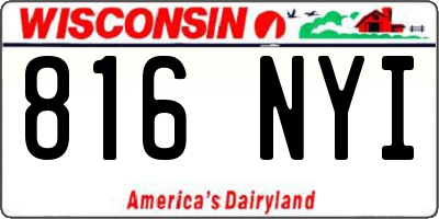 WI license plate 816NYI