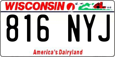 WI license plate 816NYJ
