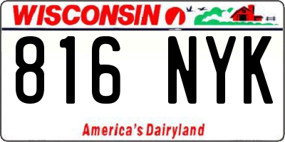 WI license plate 816NYK
