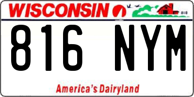 WI license plate 816NYM