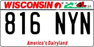 WI license plate 816NYN