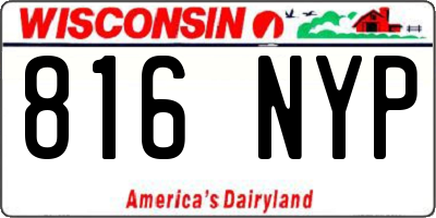WI license plate 816NYP