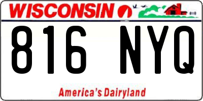 WI license plate 816NYQ