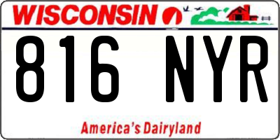 WI license plate 816NYR