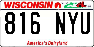 WI license plate 816NYU