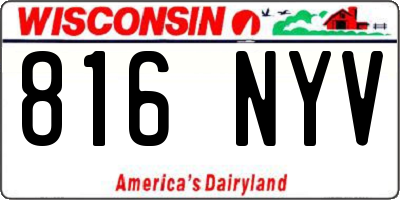 WI license plate 816NYV