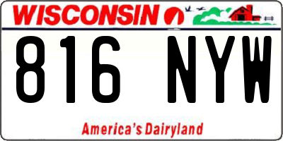 WI license plate 816NYW