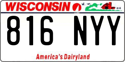 WI license plate 816NYY