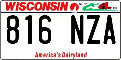 WI license plate 816NZA