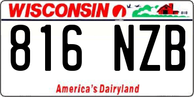 WI license plate 816NZB