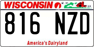 WI license plate 816NZD