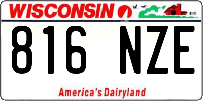 WI license plate 816NZE