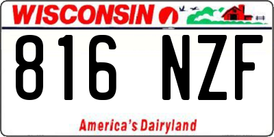 WI license plate 816NZF