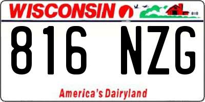 WI license plate 816NZG
