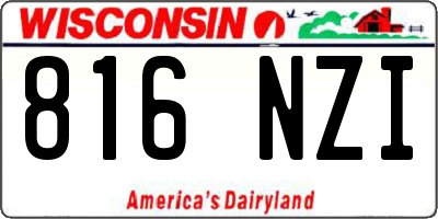WI license plate 816NZI