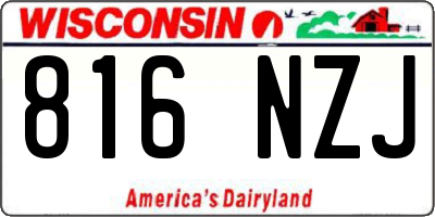WI license plate 816NZJ