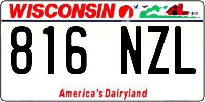 WI license plate 816NZL