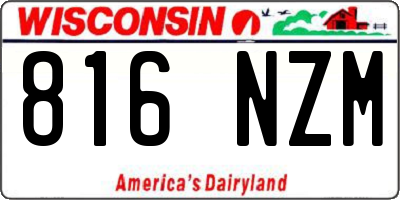 WI license plate 816NZM