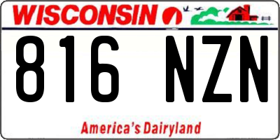WI license plate 816NZN