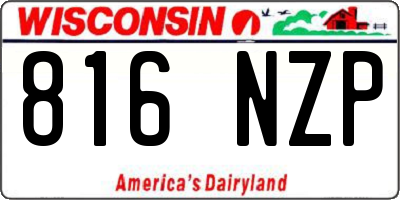 WI license plate 816NZP