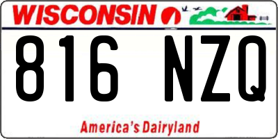 WI license plate 816NZQ