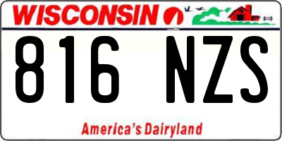 WI license plate 816NZS