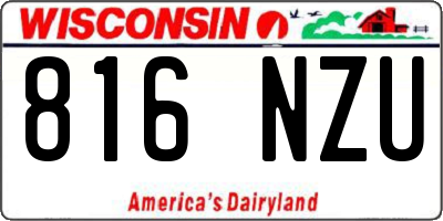 WI license plate 816NZU
