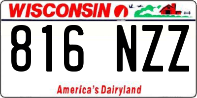 WI license plate 816NZZ