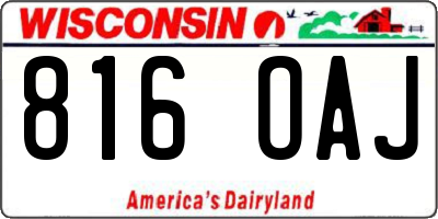 WI license plate 816OAJ
