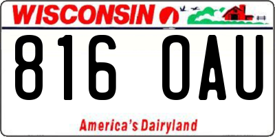 WI license plate 816OAU