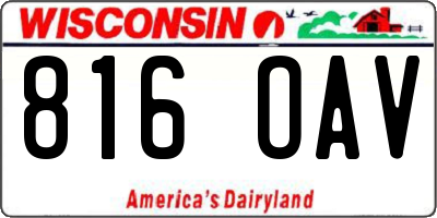 WI license plate 816OAV