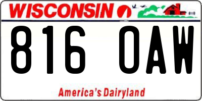 WI license plate 816OAW