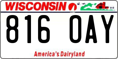 WI license plate 816OAY